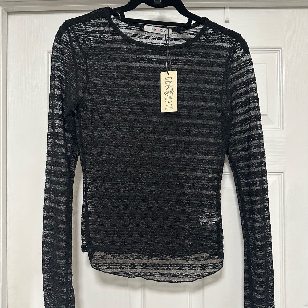 Black Fitted Long Sleeve Top